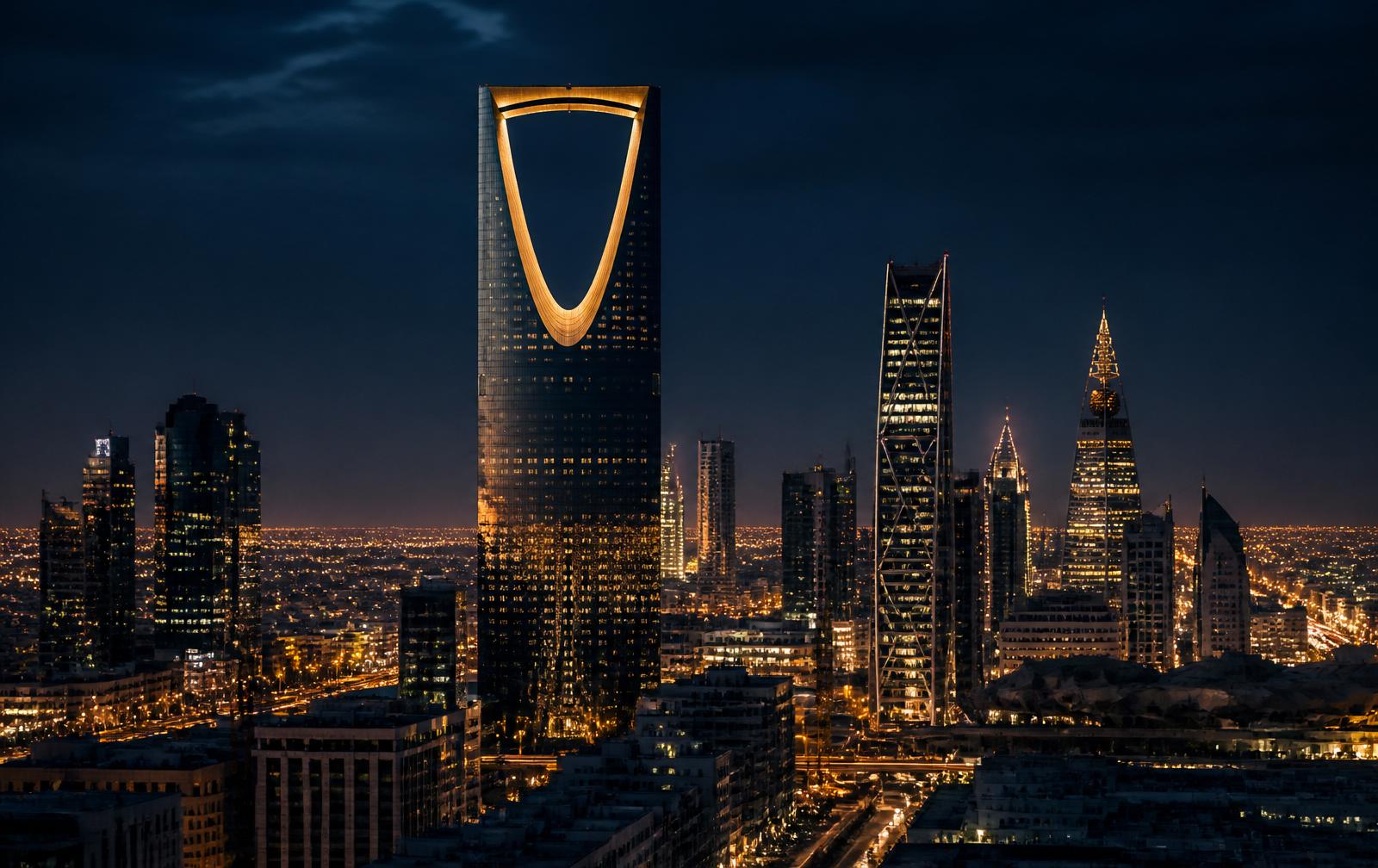 Riyadh skyline at blue hour